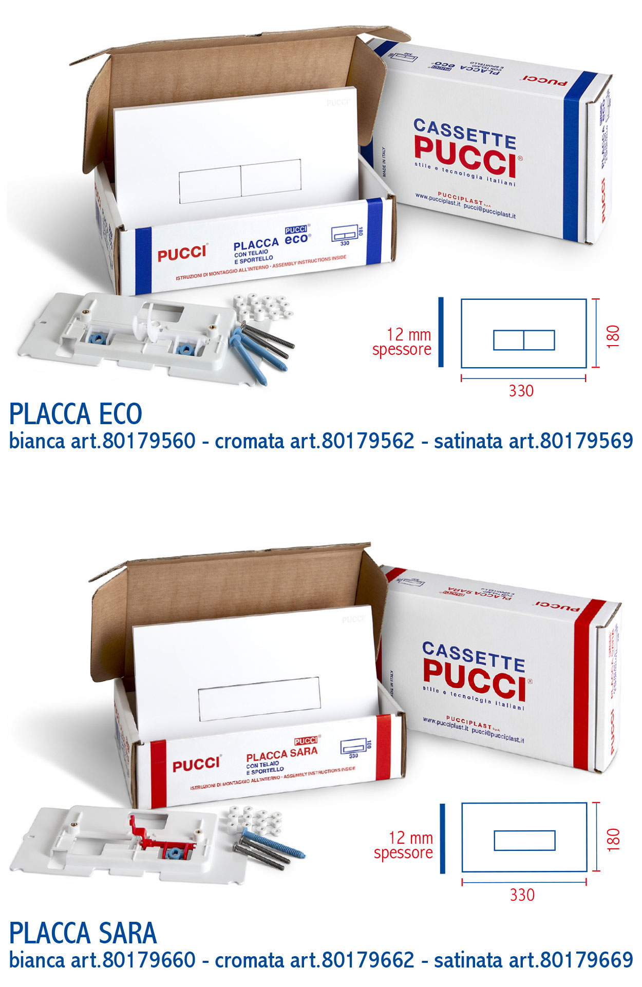 Placca pucci eco a fuori produzione - Ricambi pucci